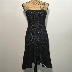 Shoshanna black lace strapless dress size 4